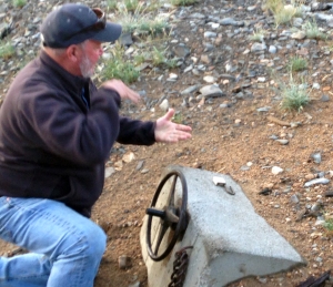 Charlie Condron explains how the valve that release water from Tamarack Lake into the Carson River works.